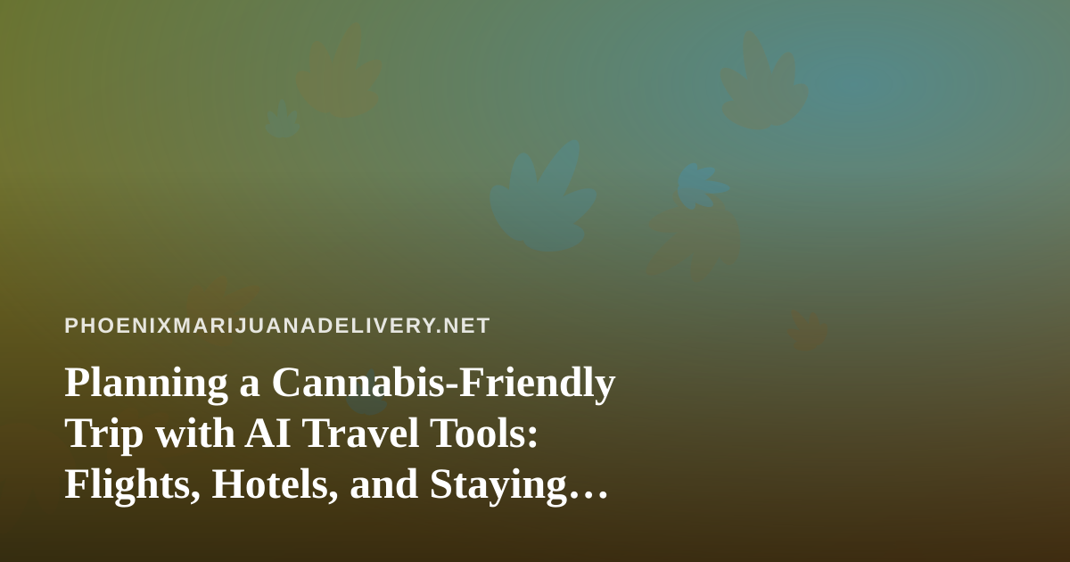 Planning a Cannabis-Friendly Trip with AI Travel Tools: Flights, Hotels, and Staying Legal